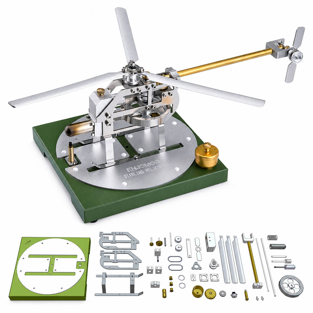 Mechanical Stirling Helicopter - Metal Construction Set
