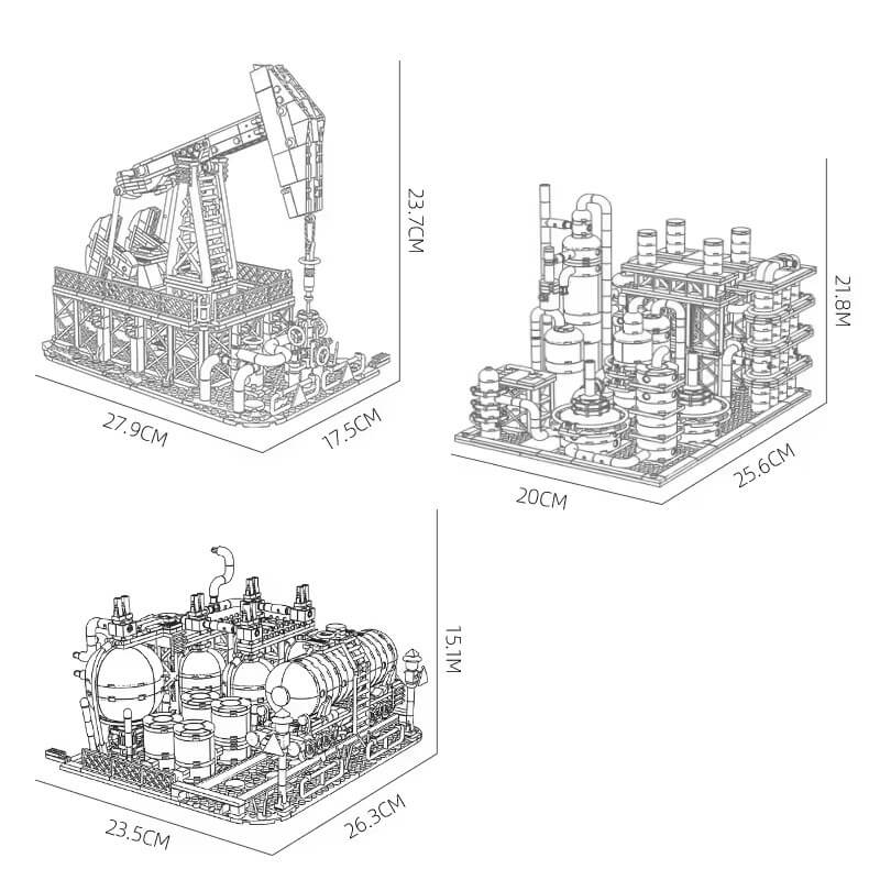 Industrial Oil Refinery Complex 2140pcs