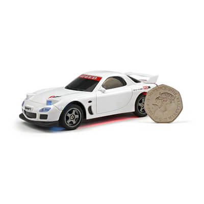 Drifting White Mazda RX 7