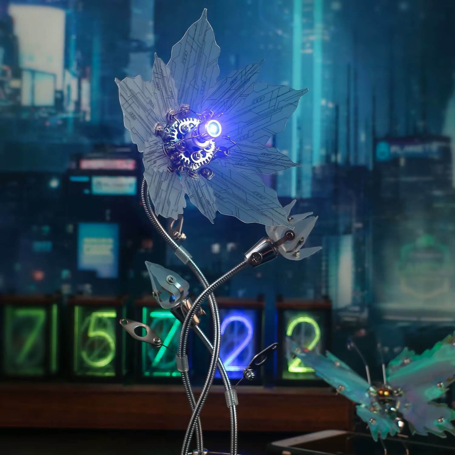 Silver Bloom Flower - Metal Construction Set