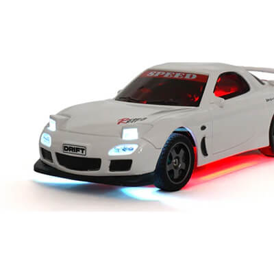 Drifting White Mazda RX 7