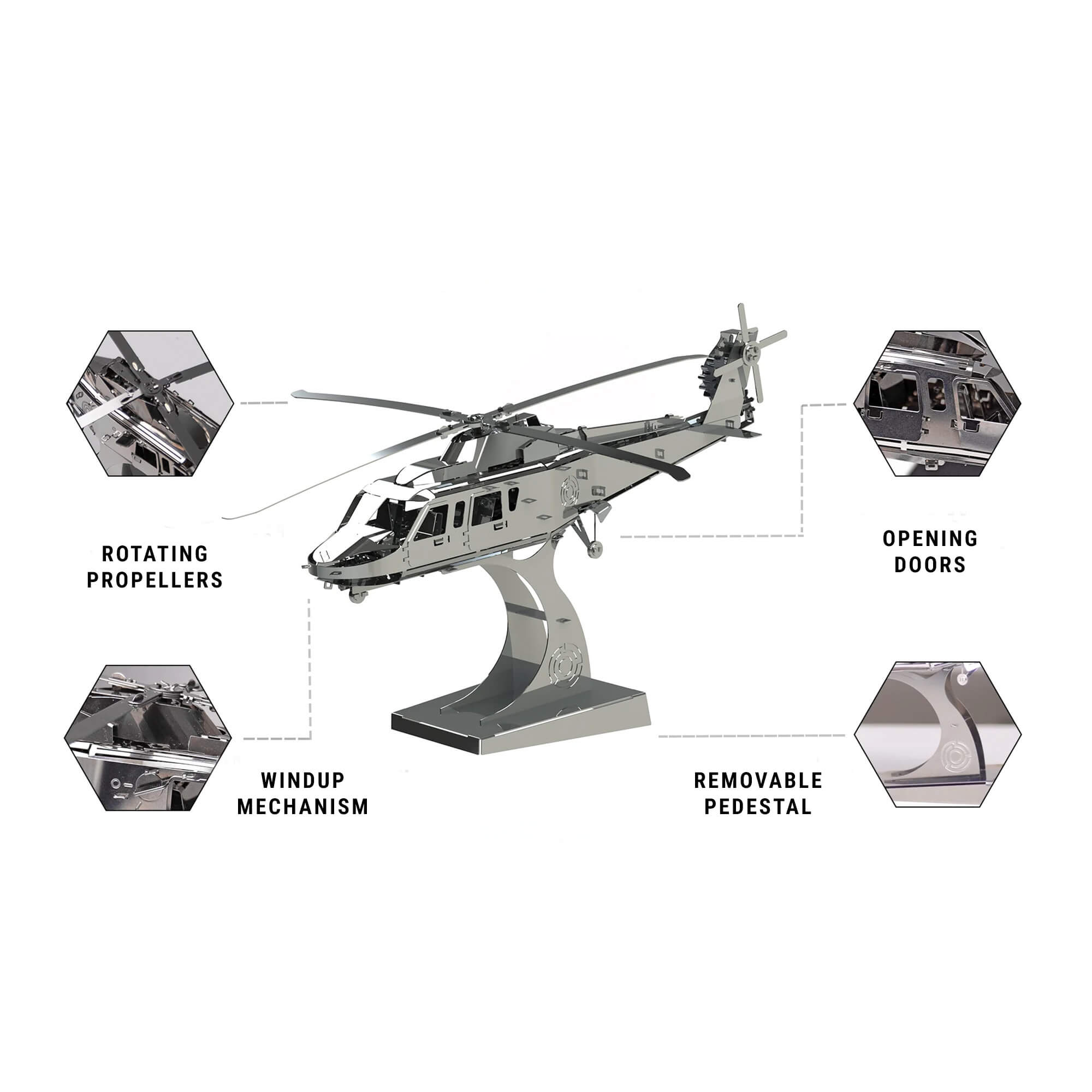 Military Helicopter - Metal Construction Set
