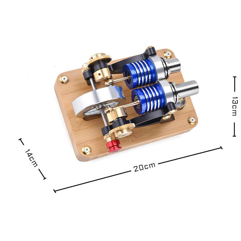 Horizontal Twin-Cylinder Stirling Engine - Metal Construction Set