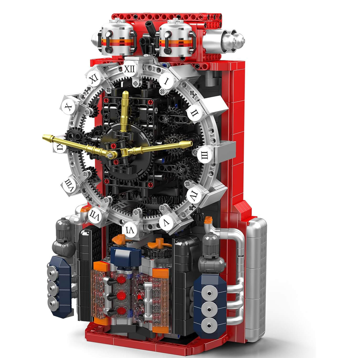 Motorised Cyberpunk Mechanical Clock 1600pcs