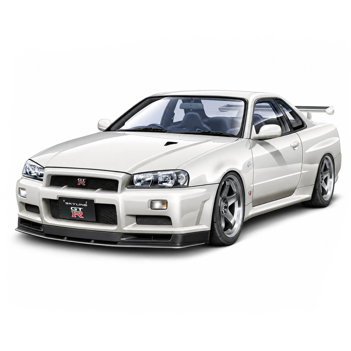 White Pearl Nissan Skyline GT-R R34 1:32 Scale - Construction Set