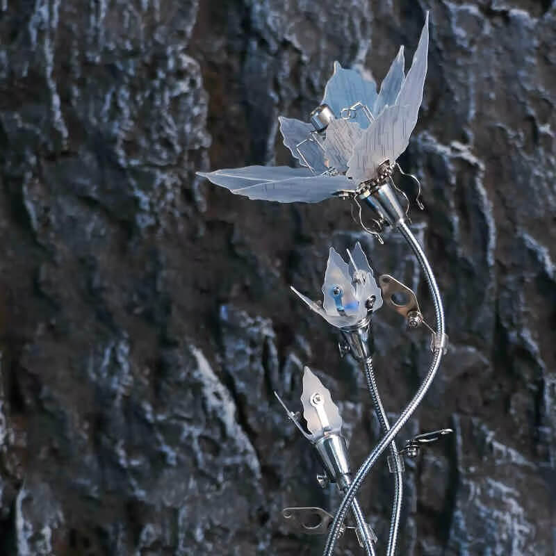 Silver Bloom Flower - Metal Construction Set