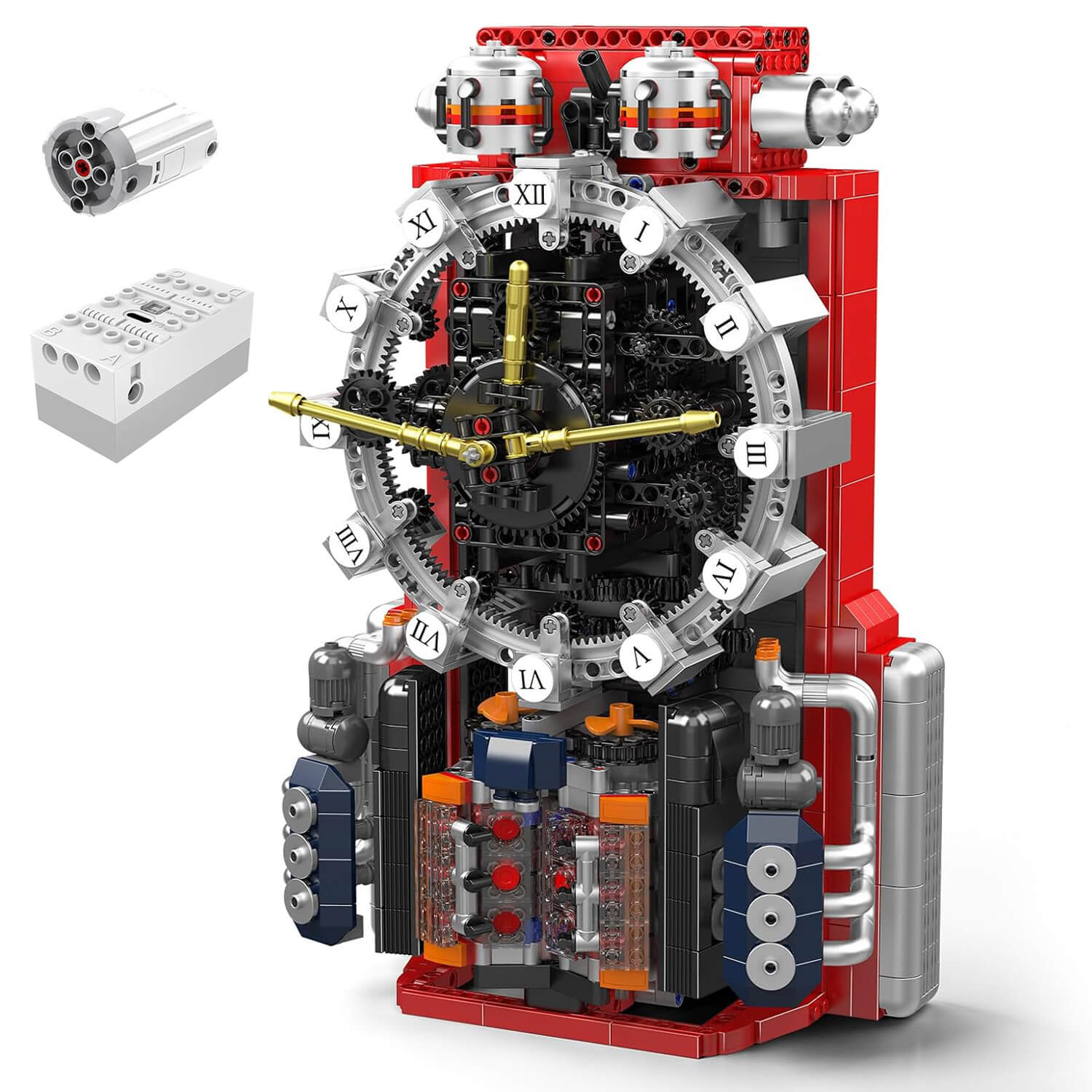 Motorised Cyberpunk Mechanical Clock 1600pcs