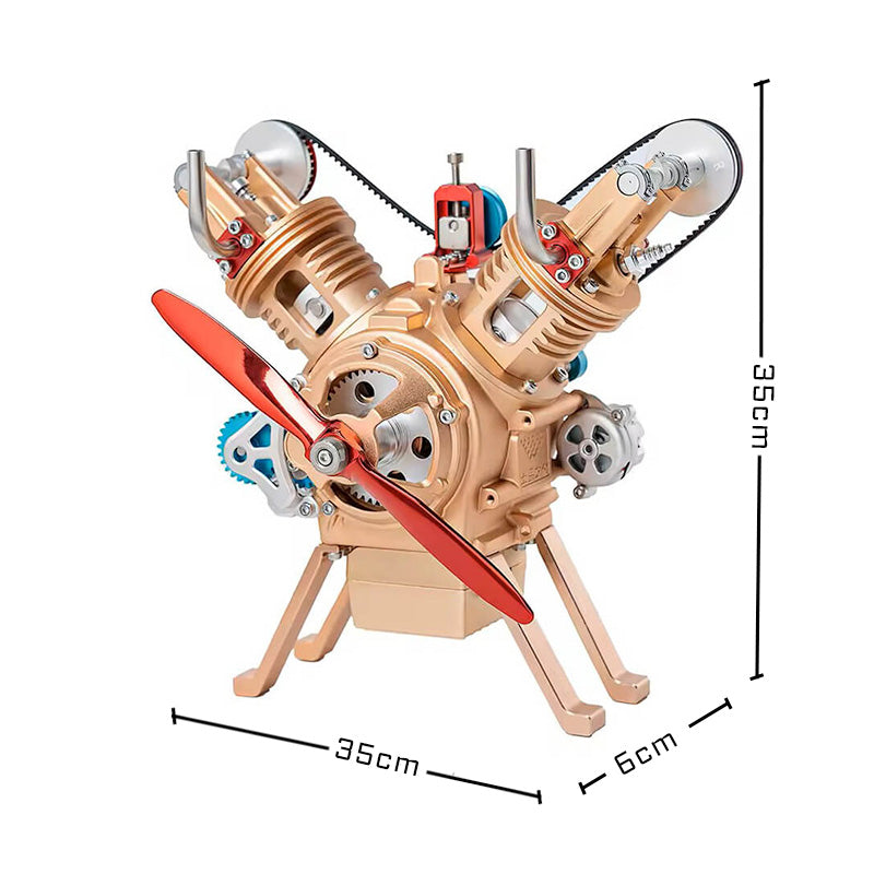 Two Cylinder Aircraft Engine - Metal Construction Set