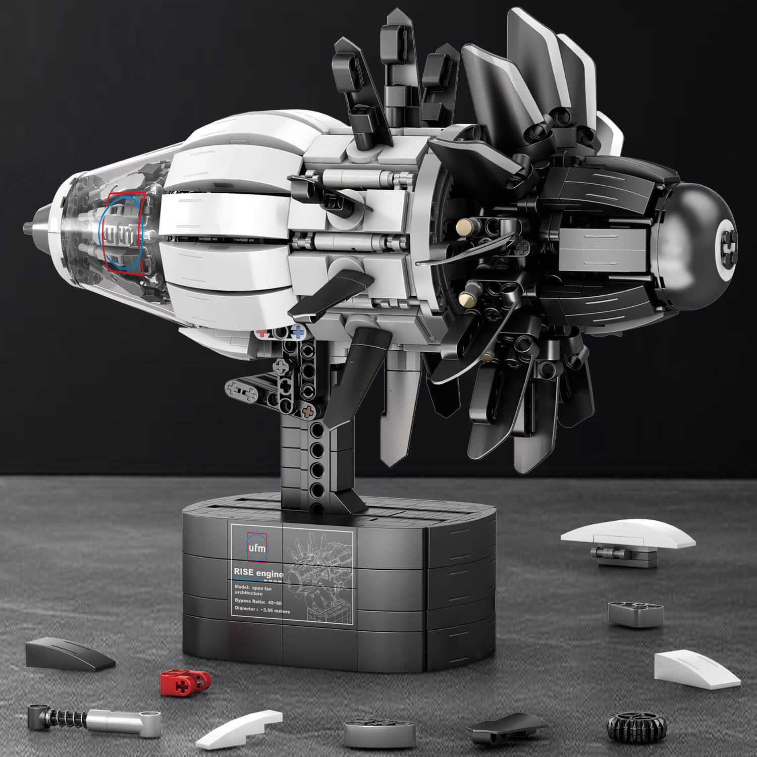Motorised Aircraft Engine 1350pcs