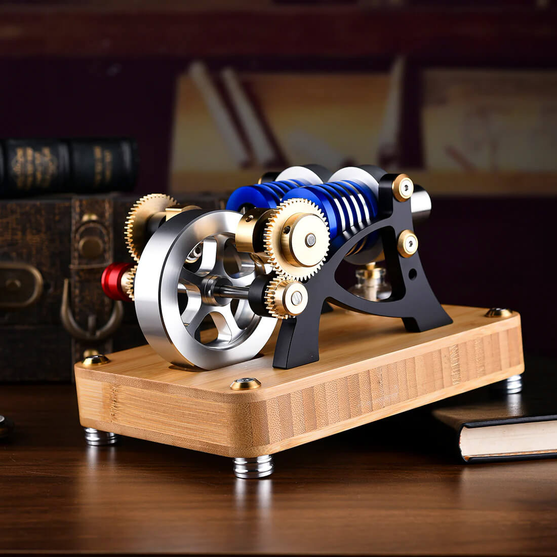 Horizontal Twin-Cylinder Stirling Engine - Metal Construction Set