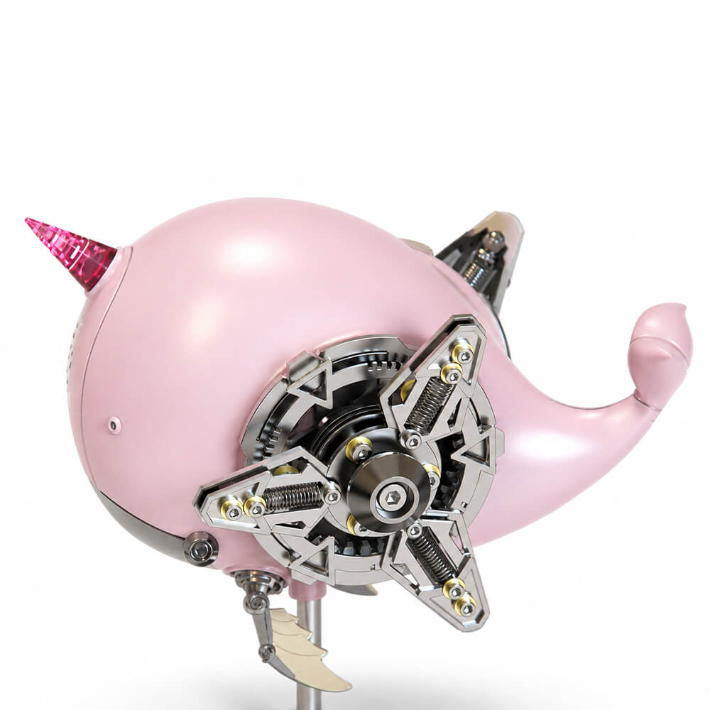 Pink Mechanical Ocean Narwhal - Metal Construction Set