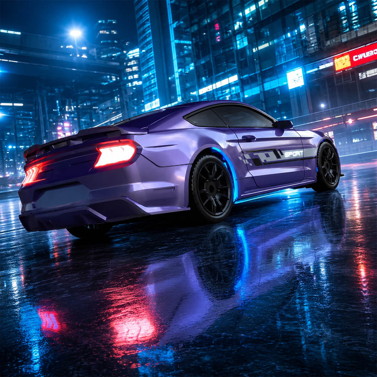 Purple Drifting American Icon