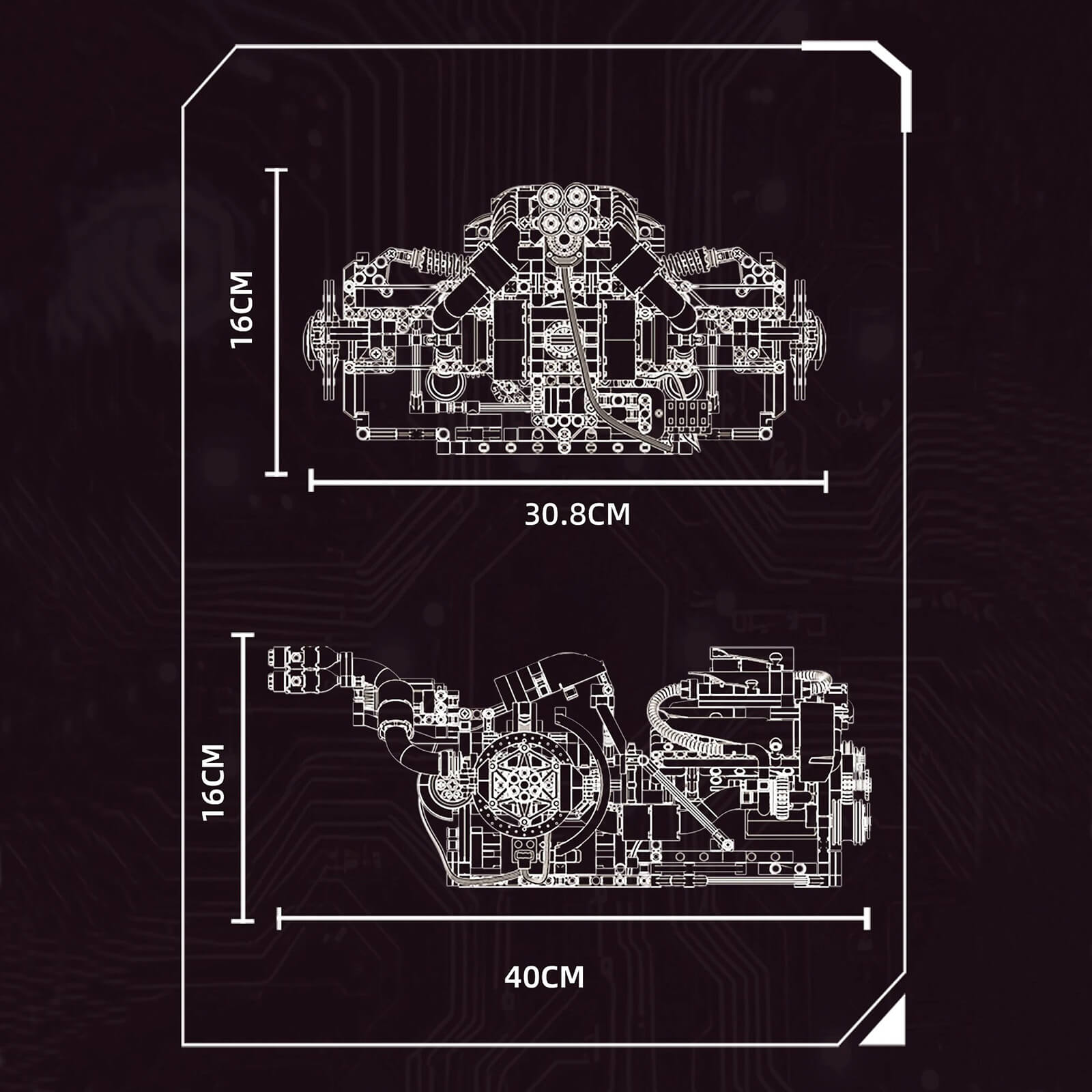 V8 Rear Supercar Powertrain 1393pcs