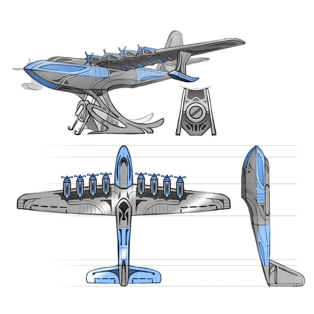 The Titan Hughes H-4 Sculpture - Metal Construction Set