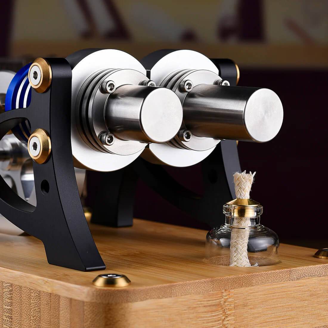 Horizontal Twin-Cylinder Stirling Engine - Metal Construction Set