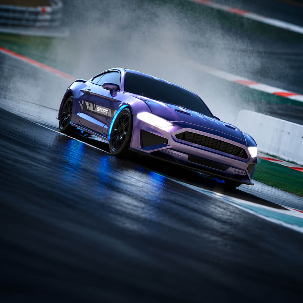 Purple Drifting American Icon