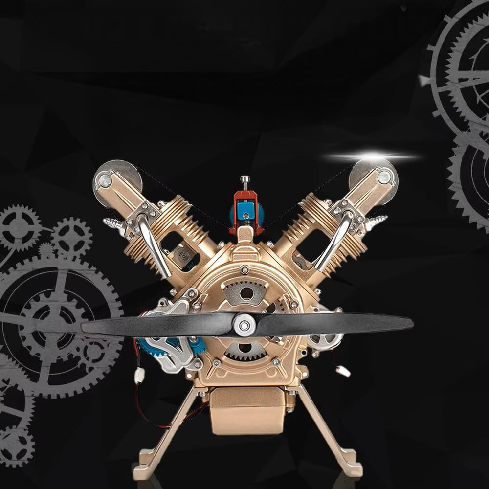 Two Cylinder Aircraft Engine - Metal Construction Set