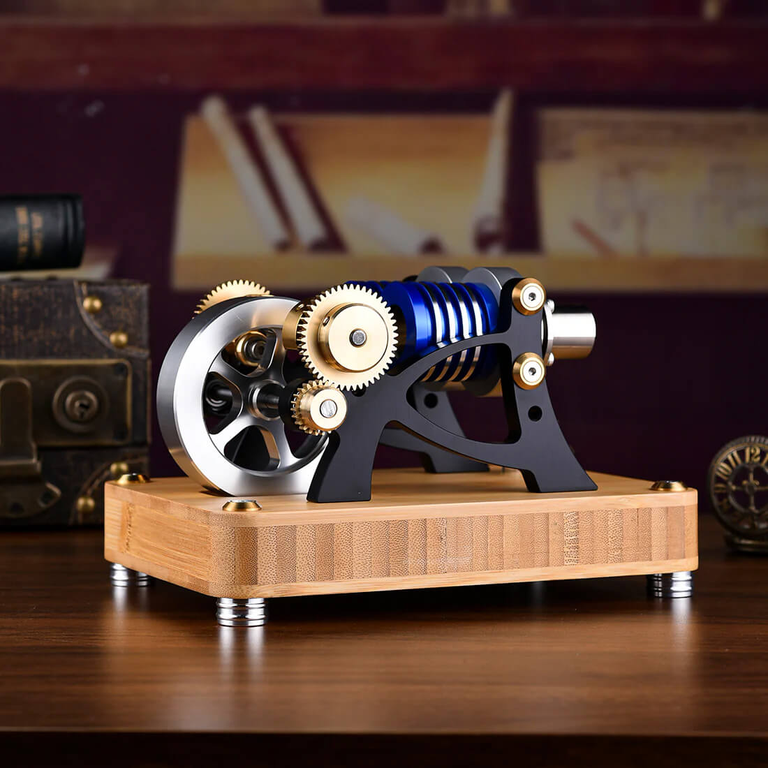 Horizontal Twin-Cylinder Stirling Engine - Metal Construction Set