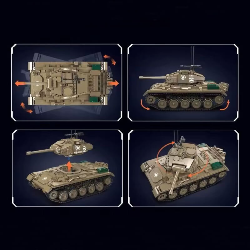 Remote Controlled M24 Chaffee Tank 931pcs