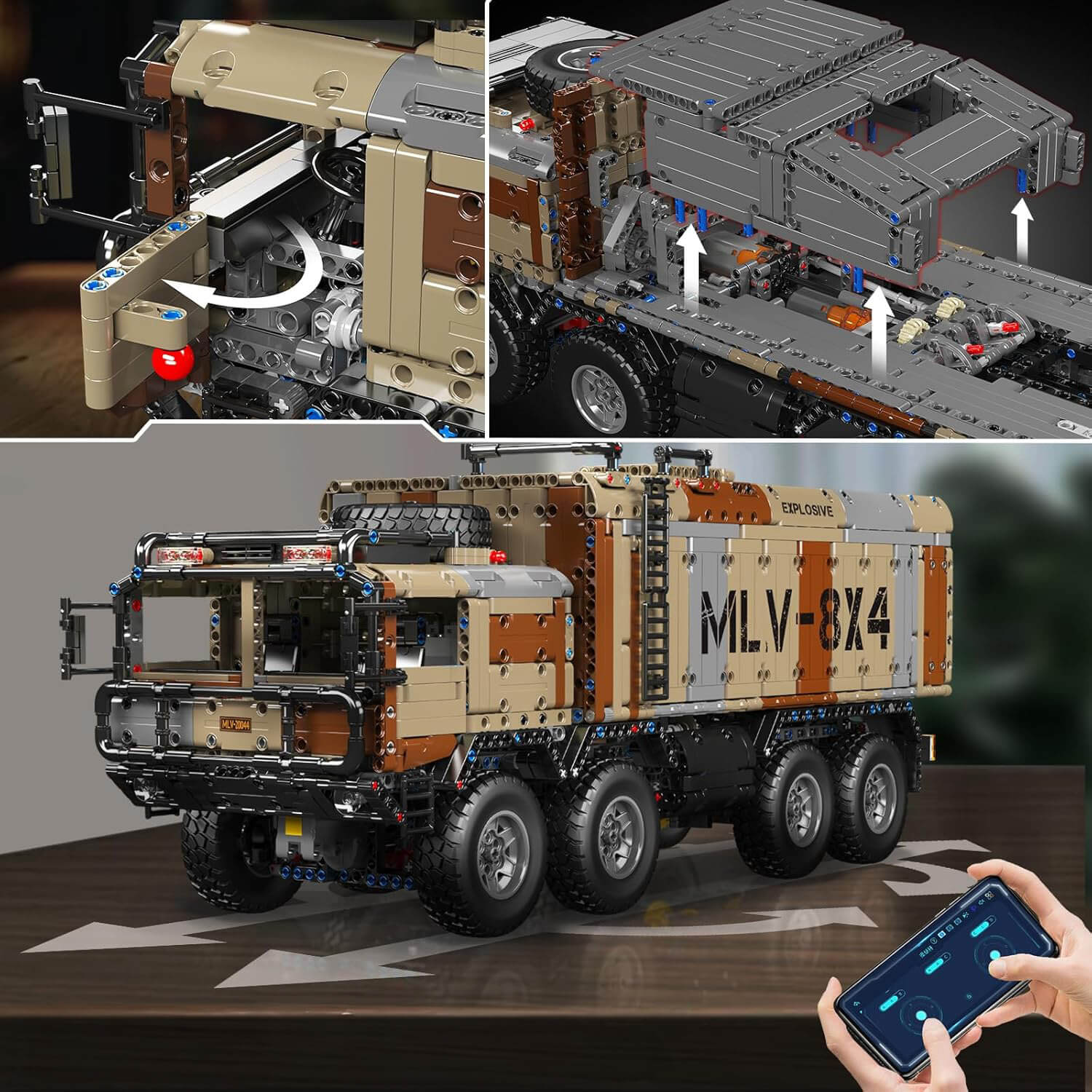 Desert Camo Missile Launcher Truck 3593pcs