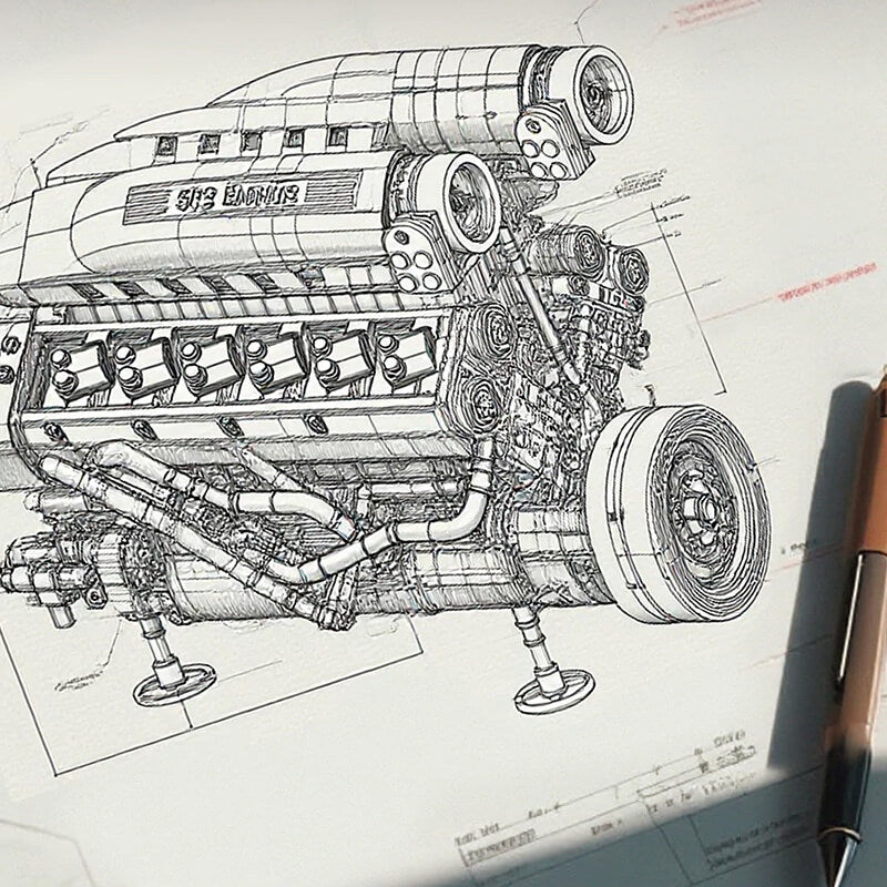Legendary Prancing Horse V12 Engine 1239pcs