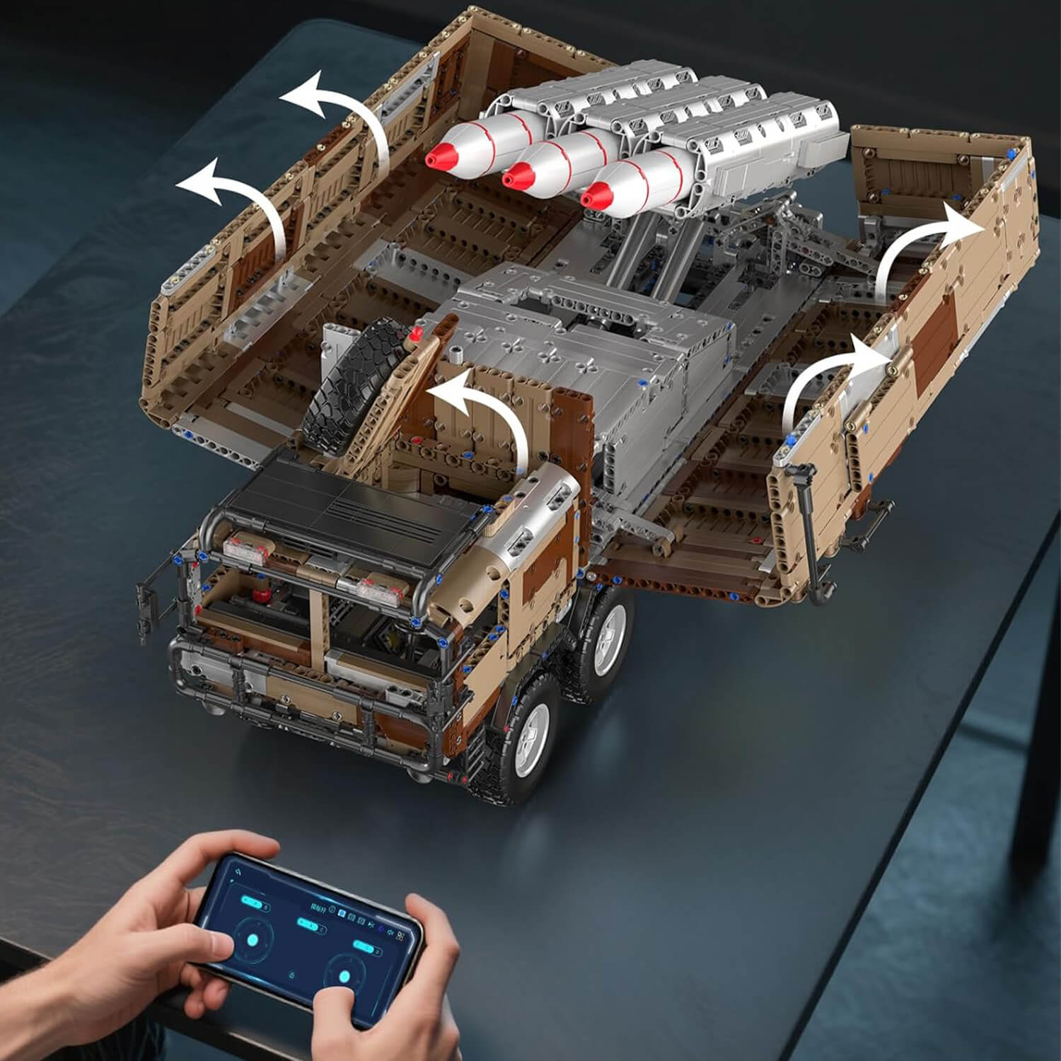 Desert Camo Missile Launcher Truck 3593pcs