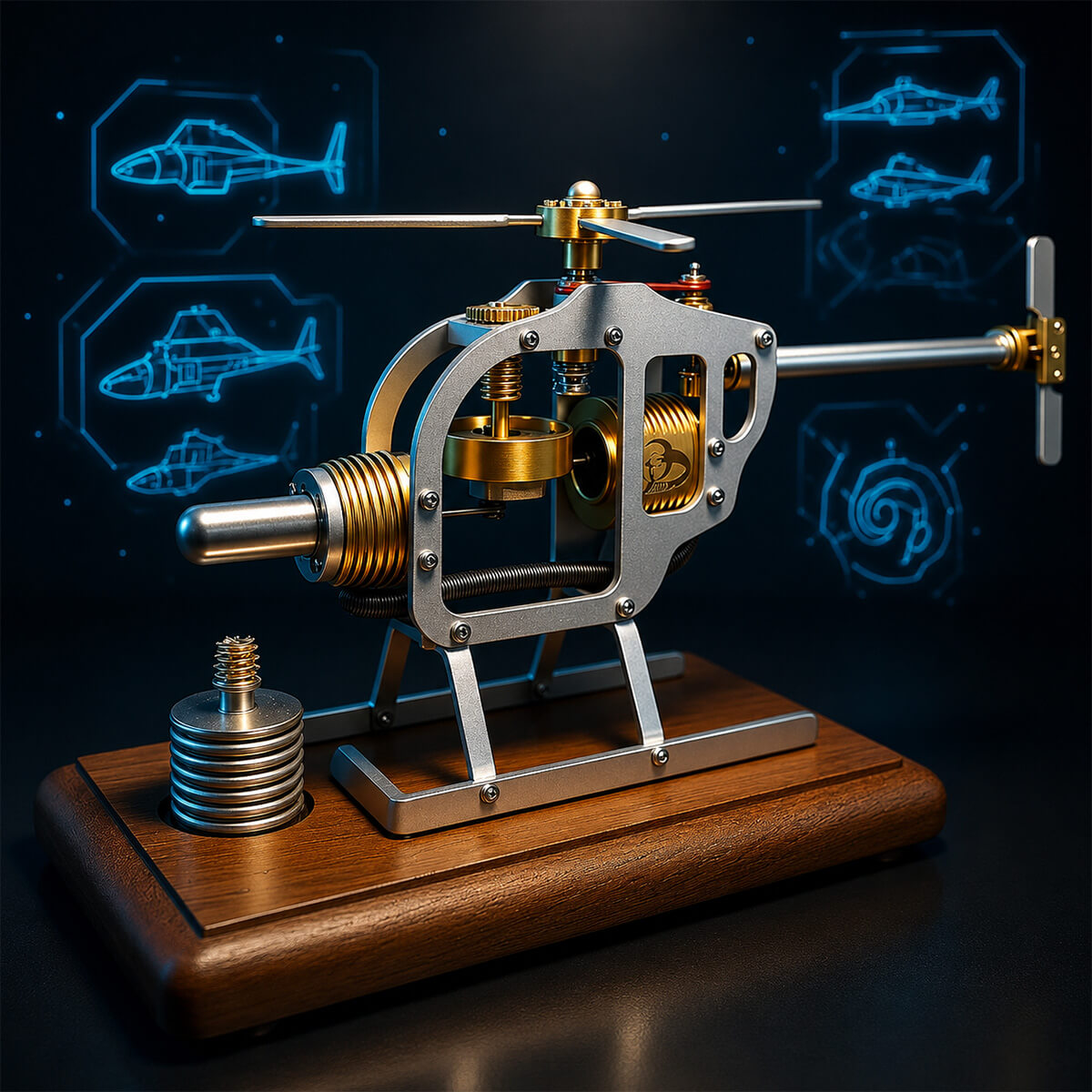 The Stirling Helicopter - Metal Construction Set