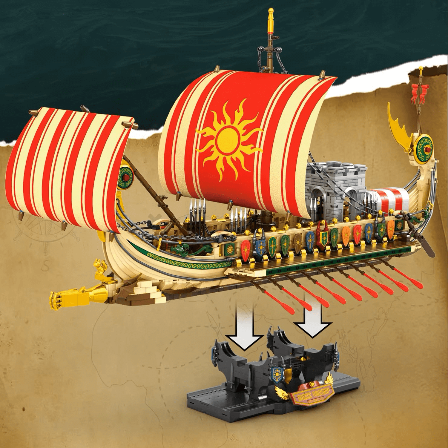 Greek Warship 2981pcs