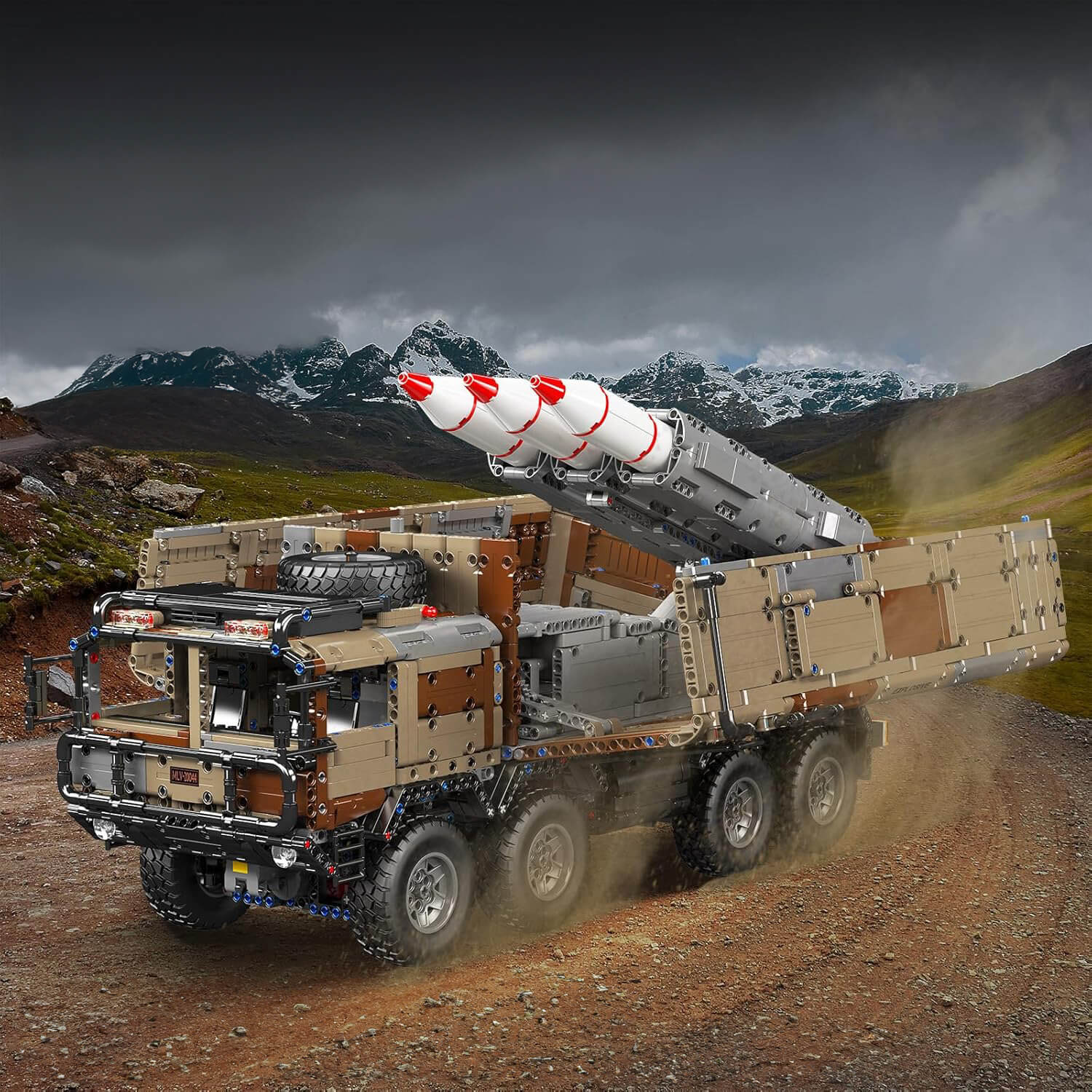 Desert Camo Missile Launcher Truck 3593pcs