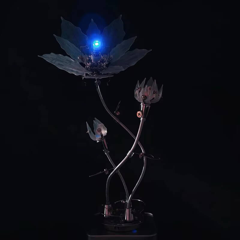 Silver Bloom Flower - Metal Construction Set