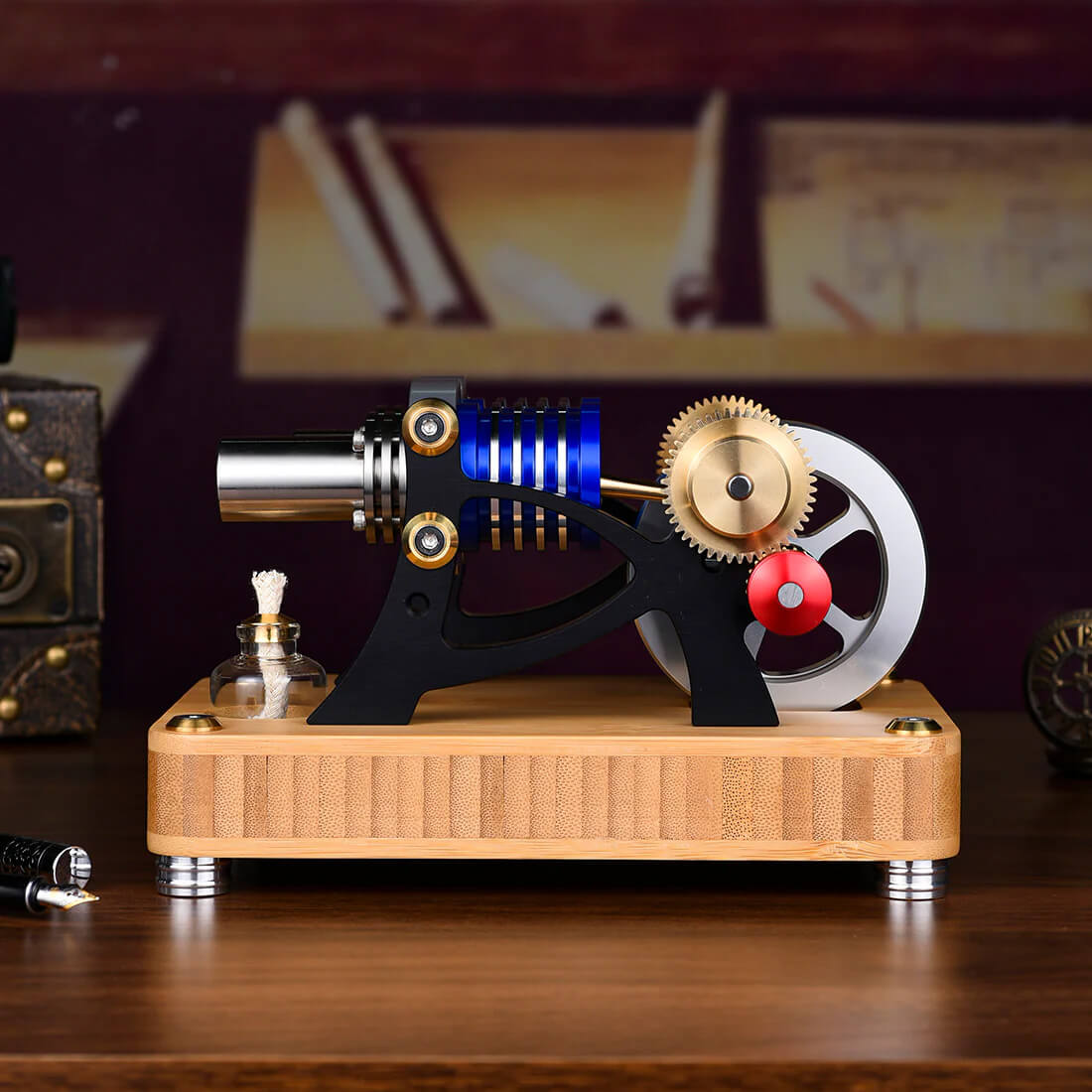 Horizontal Twin-Cylinder Stirling Engine - Metal Construction Set