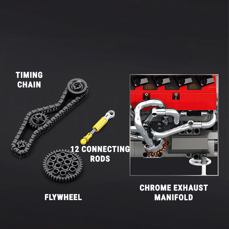 Legendary Prancing Horse V12 Engine 1239pcs