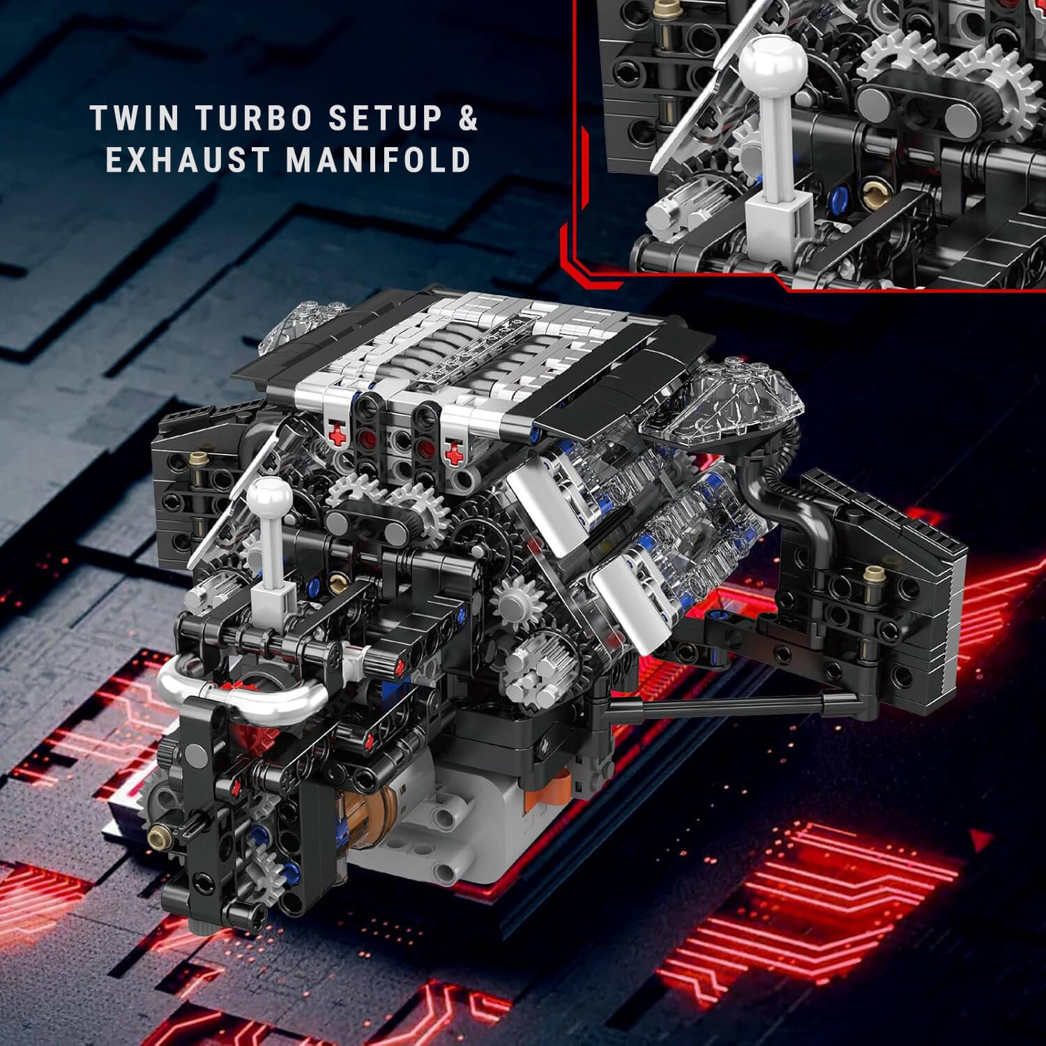 Twin Turbo W12 German Engine 870pcs