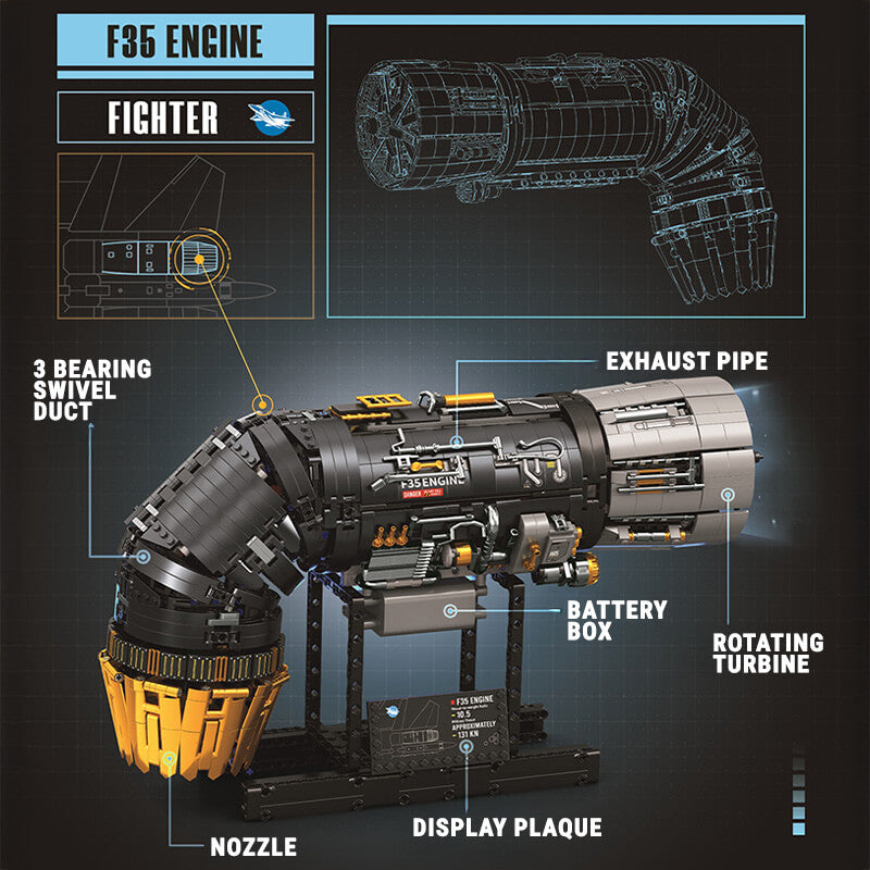 Motorised F35 Turbine Engine 1811pcs