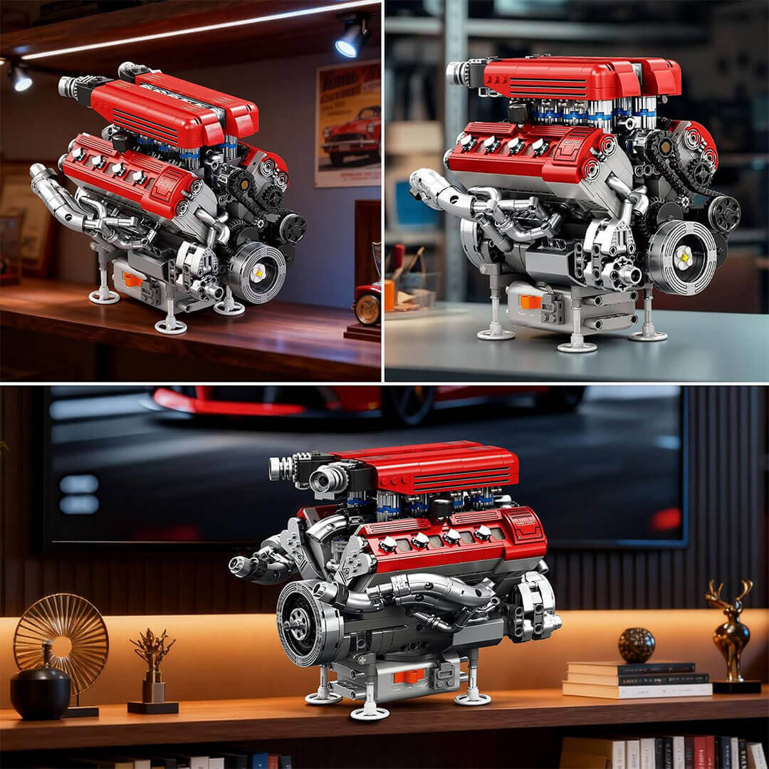 Motorised High-Revving V8 Italian Engine 1100pcs