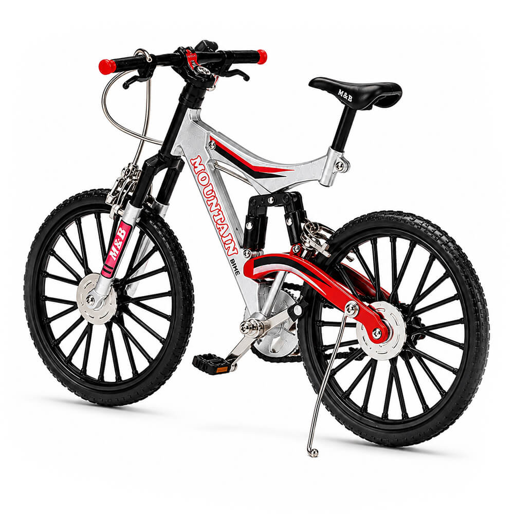 Silver & Red Mountain Bike - Metal Construction Set