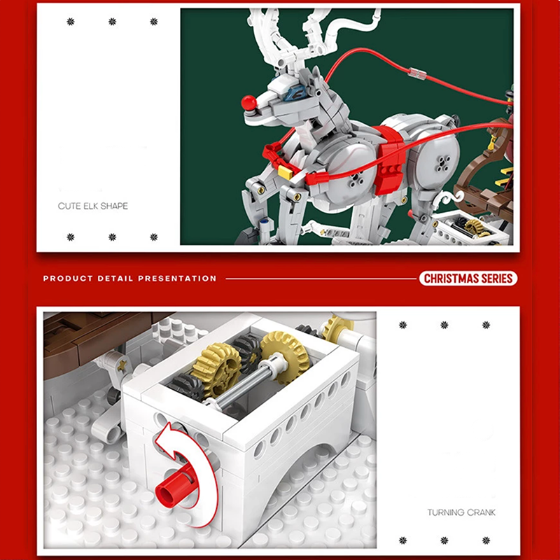 Santa & Reindeer Kinetic Sculpture 1571pcs
