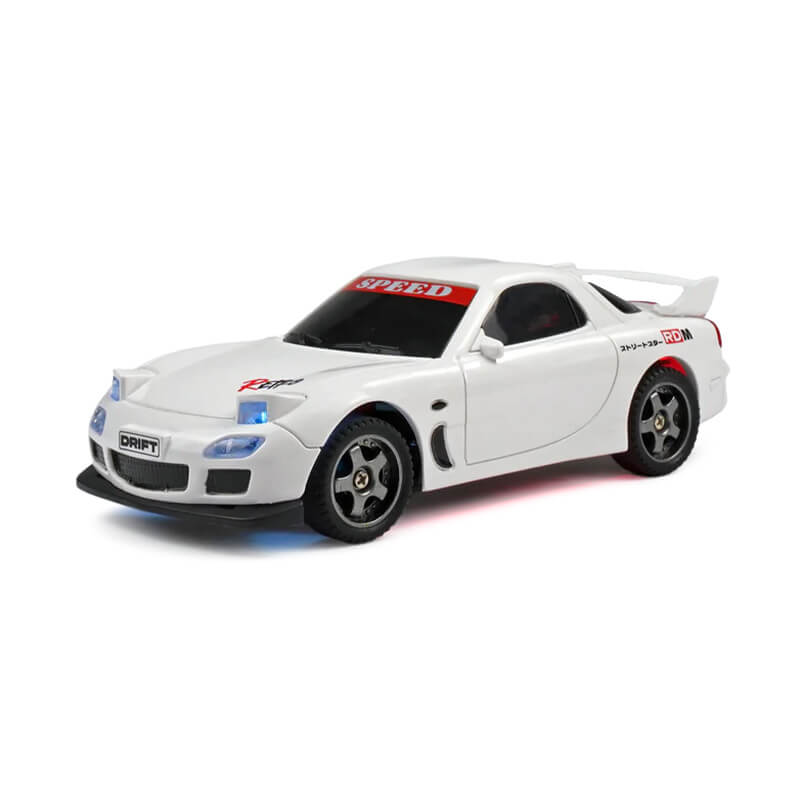 Drifting White Mazda RX 7