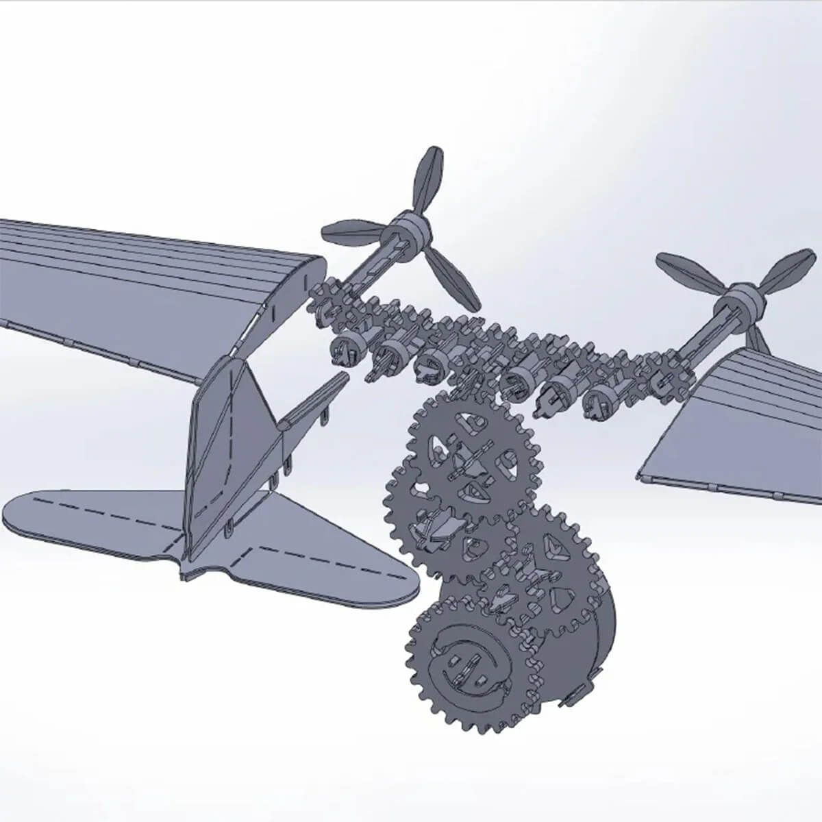 Minimalist Douglas Airplane Sculpture - Metal Construction Set