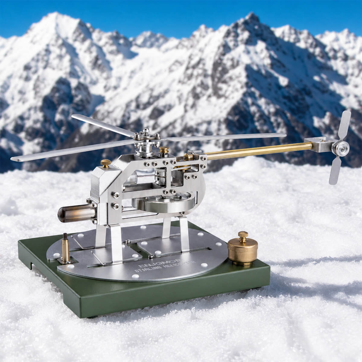 Mechanical Stirling Helicopter - Metal Construction Set