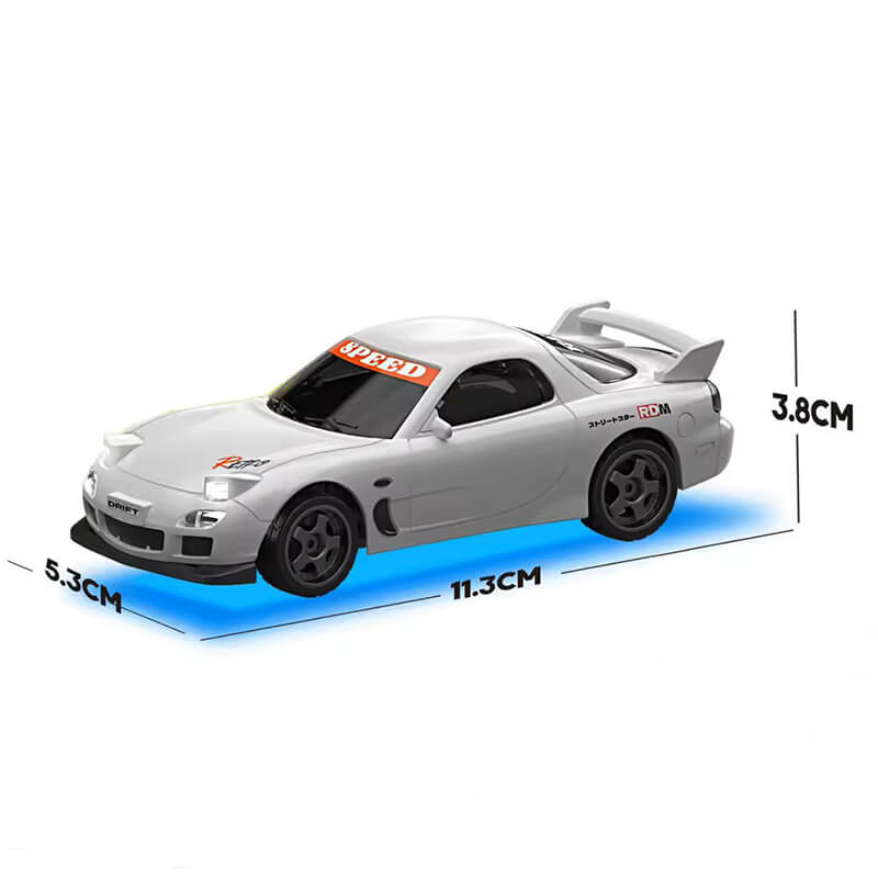 Drifting White Mazda RX 7