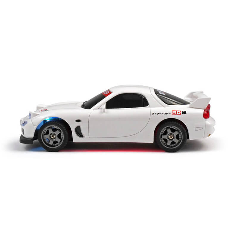 Drifting White Mazda RX 7