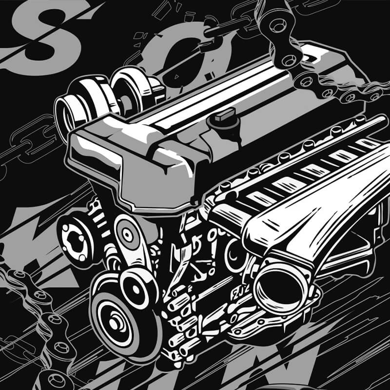 Single Turbo Japanese Inline 6 Engine 973pcs