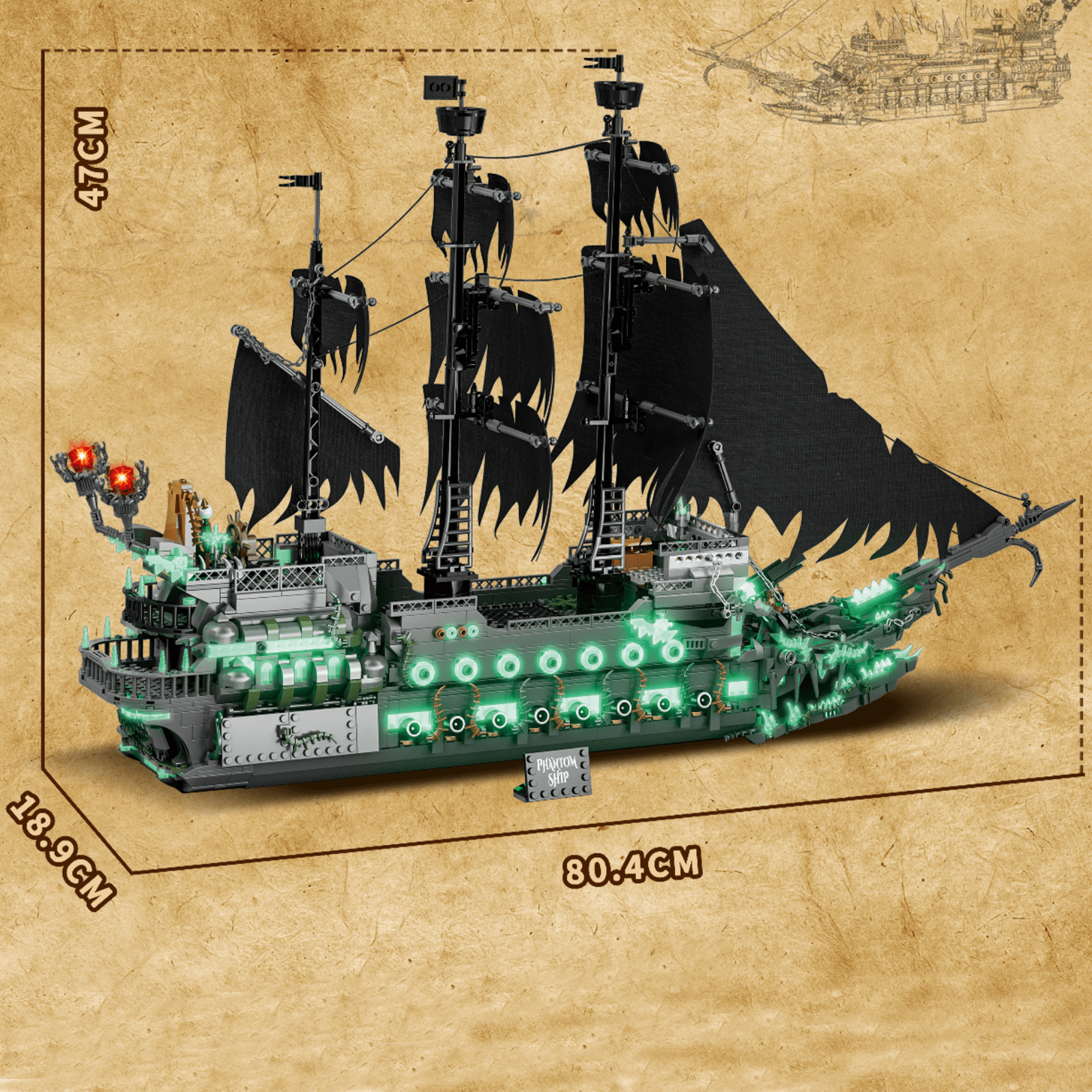 Glow in the Dark Ghost Ship 1993pcs