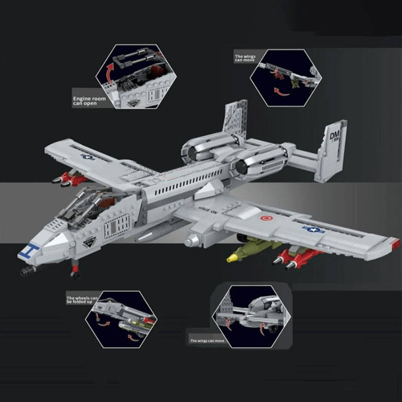 A-10 Ground Attack Aircraft 1049pcs