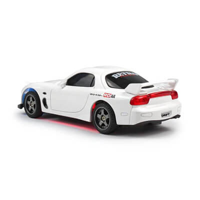 Drifting White Mazda RX 7