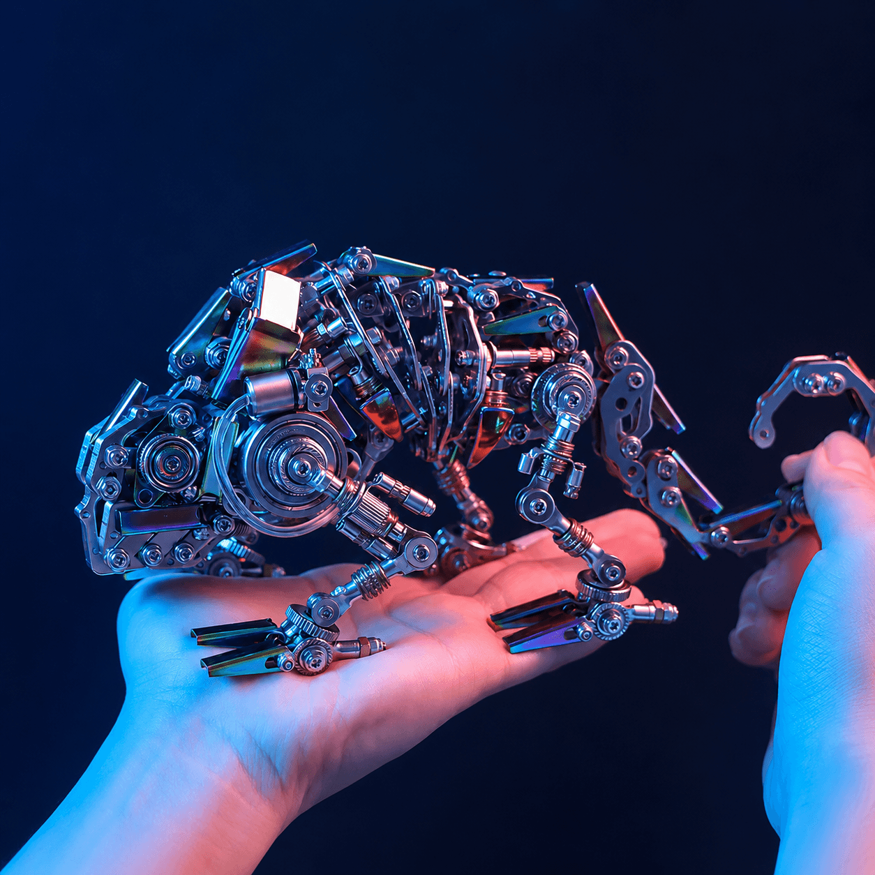 Neon Steel Chameleon - Metal Construction Set
