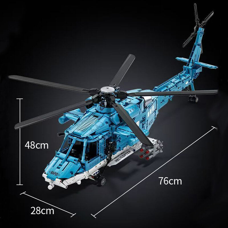 Heavy-Duty Military Helicopter 1710pcs