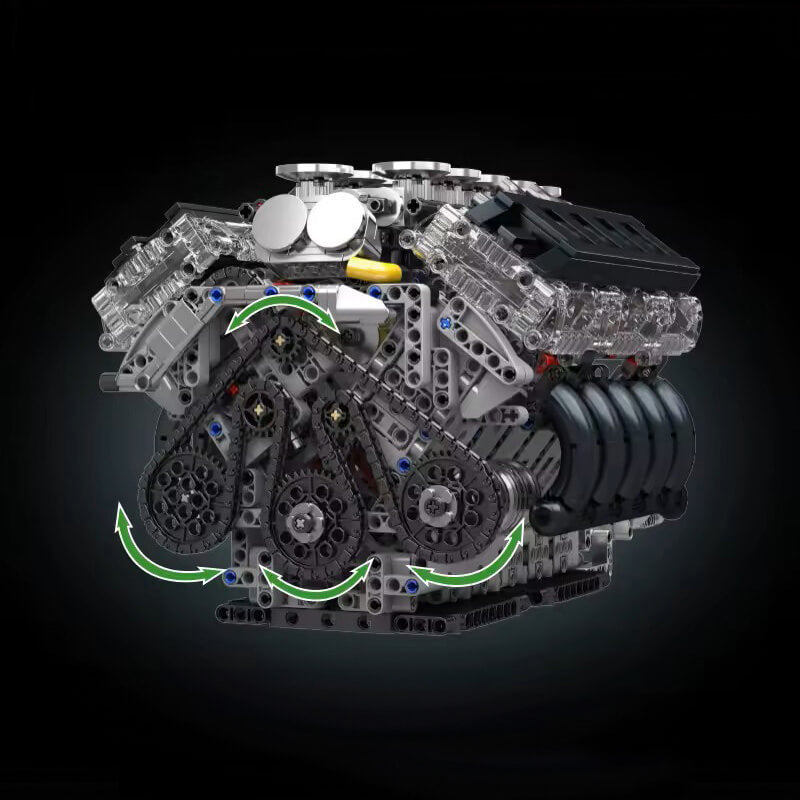 V10 Naturally Aspirated Japanese Engine 1833pcs