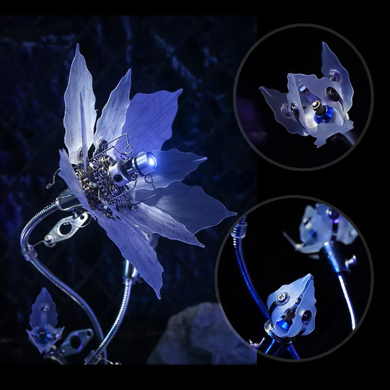 Silver Bloom Flower - Metal Construction Set